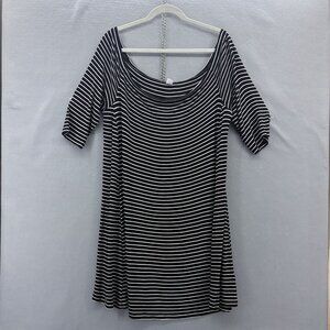 Women’s Old Navy‎ Stretch Striped Black And White Dress XXL Fit & Flare, Flirty